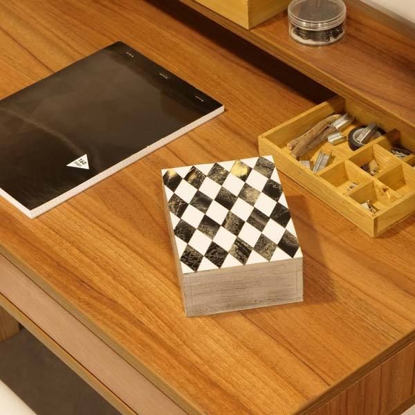 Boite rectangulaire en bois gris Jaipur