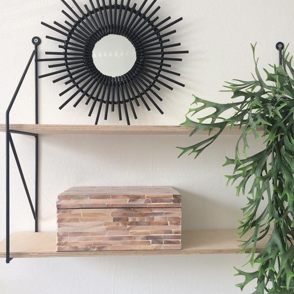 Boîte rectangulaire nacrée "Haïphong" rose