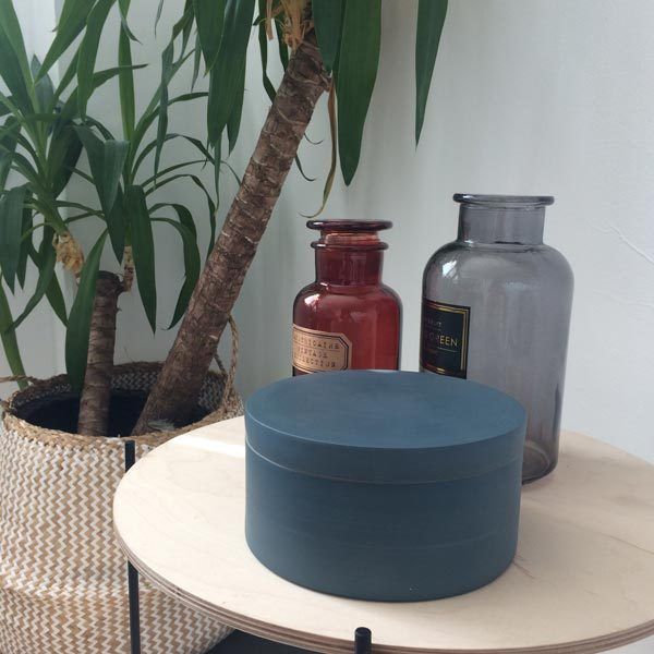 Boîte ronde "Julie" bleue