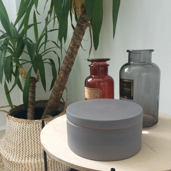 Boîte ronde "Julie" grise