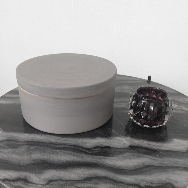 Boîte ronde "Julie" grise