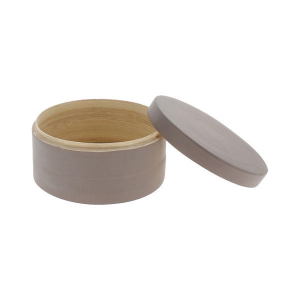 Boîte ronde "Julie" taupe