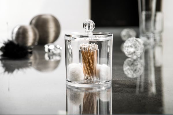 Rangement maquillage pour cotons-tiges et boules de cotons transparent 4 Compactor