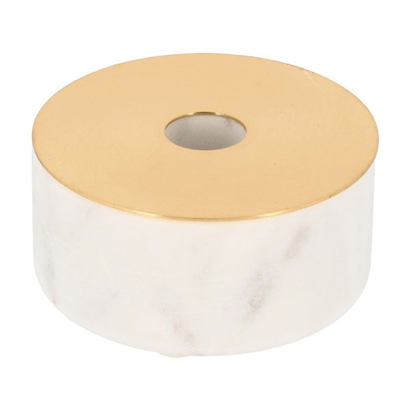 Bougeoir en marbre blanc