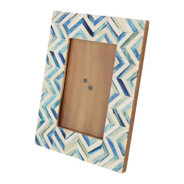 Cadre photo à chevrons bleus