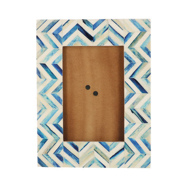 Cadre photo à chevrons bleus