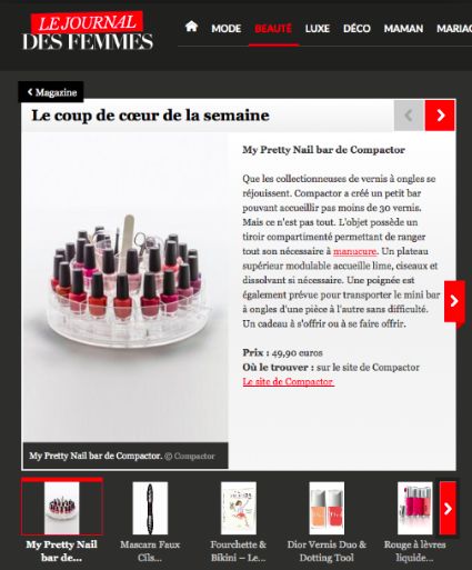 Boite de rangement pour vernis transparente "My pretty nail bar" 5 Compactor