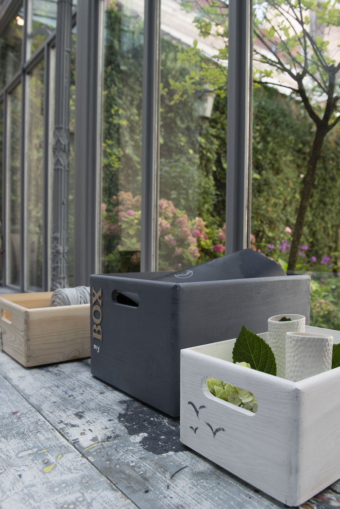 Casier de rangement rectangulaire en pin naturel "Box" L 5 Compactor