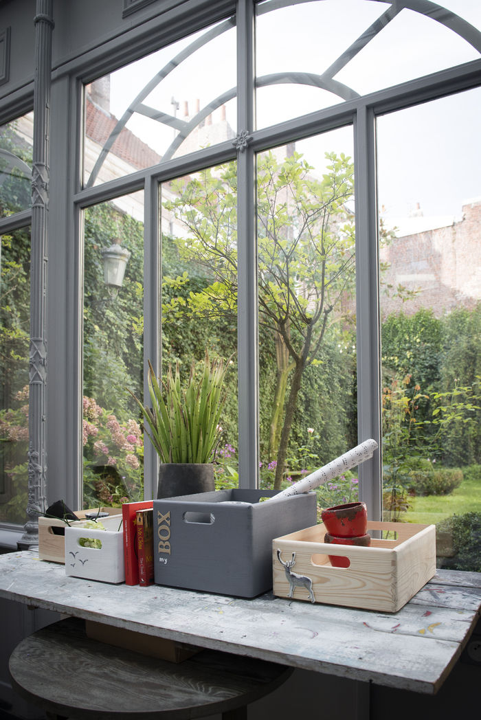 Casier de rangement rectangulaire en pin naturel "Box" M 5 Compactor