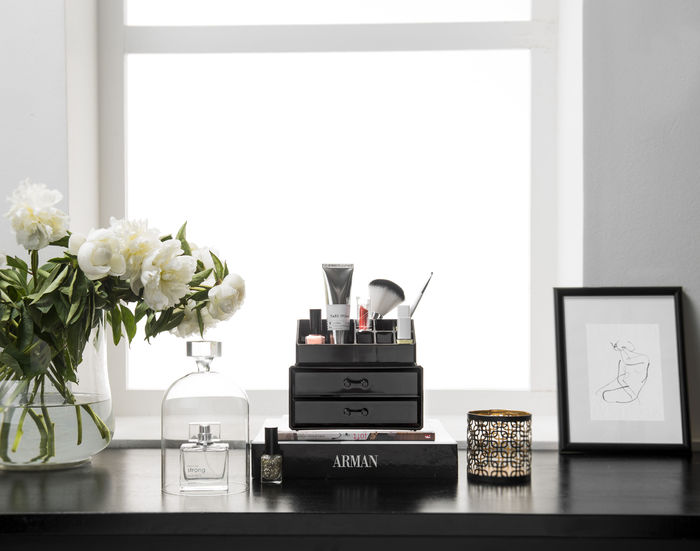 Coffret de rangement maquillage et bijoux 2 tiroirs noir 8 Compactor