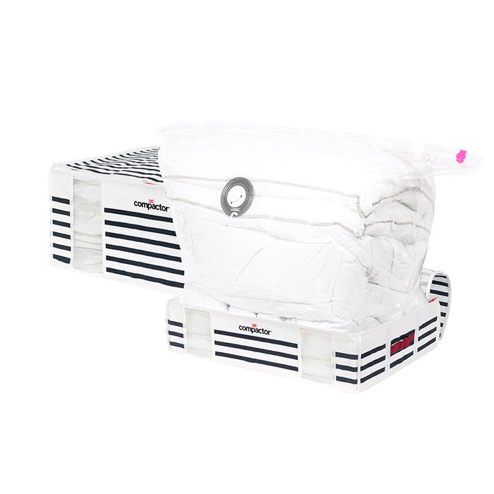 Lot Compactor bleu "Marinière" : housses souples sous-vide L + XXL 1 Compactor