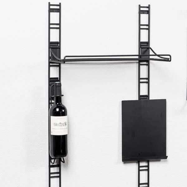 Crémaillère murale noire Walltech grand modèle