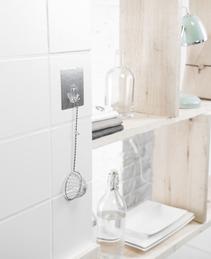 Crochet auto-adhésif chromé repositionnable "Bestlock Magic" 2 Compactor