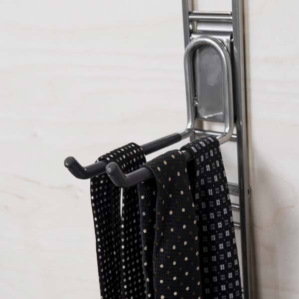 Crochet de rangement mural double chromé "Walltech" grand modèle