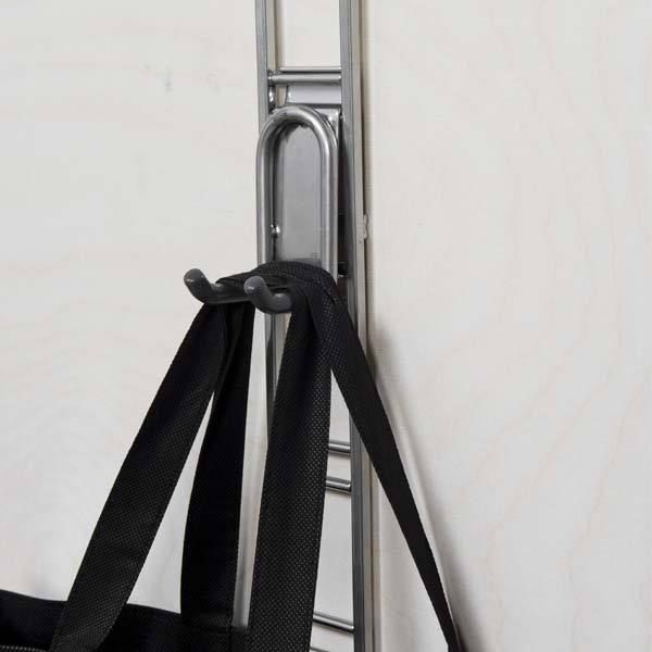 Crochet de rangement mural double chromé "Walltech" petit modèle