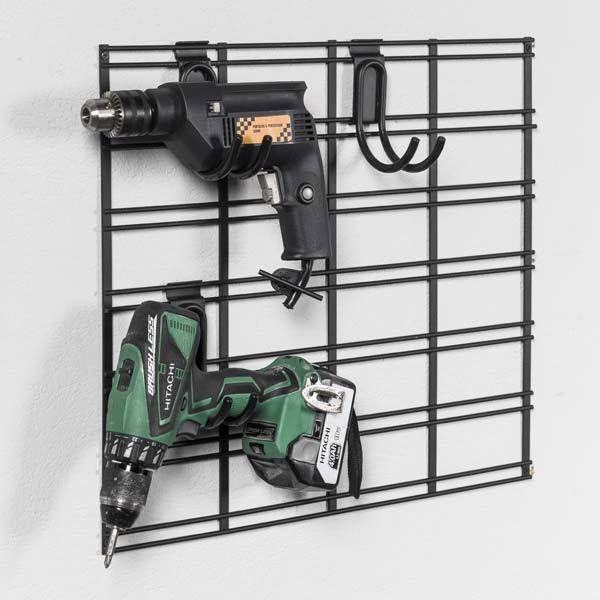 Crochet de rangement mural double incurvé noir "Walltech"