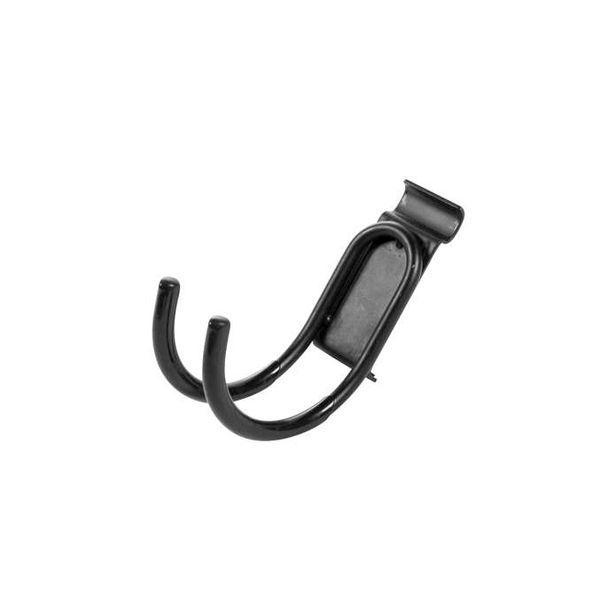 Crochet de rangement mural double incurvé noir "Walltech"