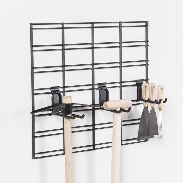 Crochet de rangement mural double noir "Walltech" grand modèle