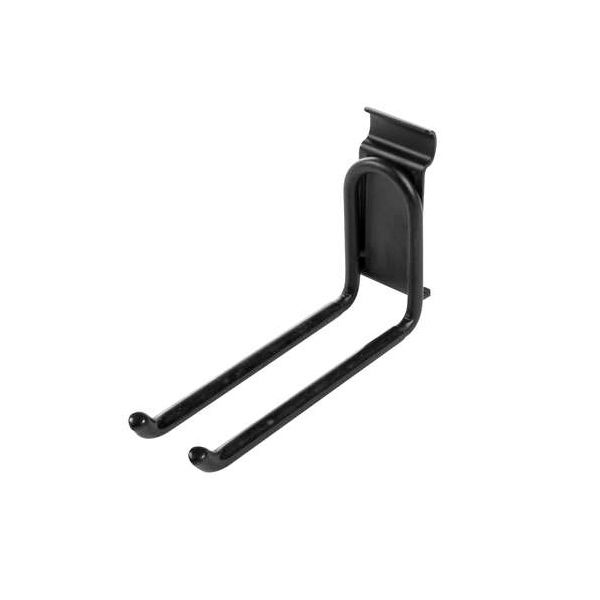 Crochet de rangement mural double noir "Walltech" grand modèle