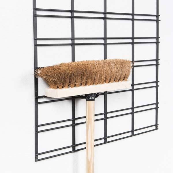 Crochet de rangement mural double noir "Walltech" petit modèle