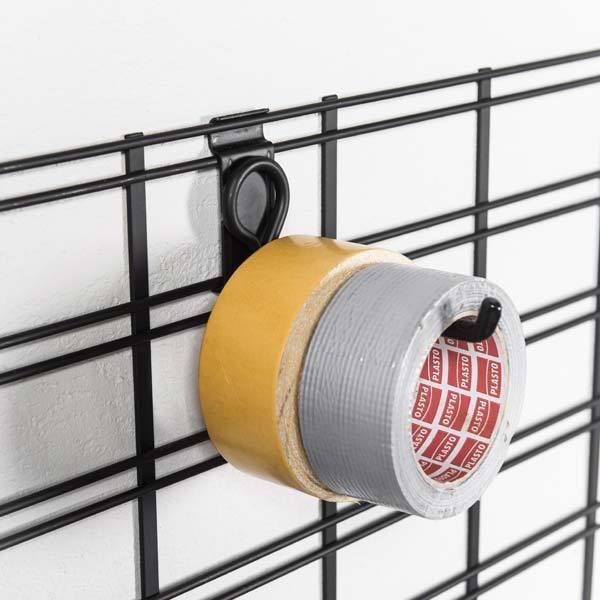 Crochet de rangement mural noir "Walltech" grand modèle