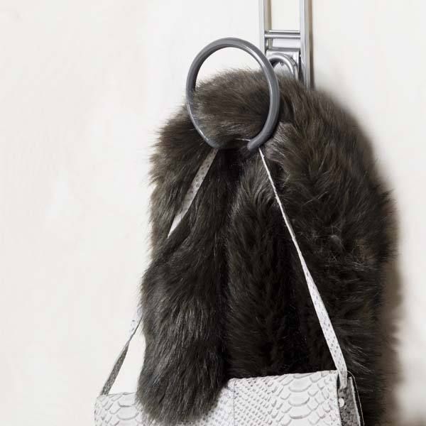 Crochet de rangement mural pour sac à main chromé "Walltech"