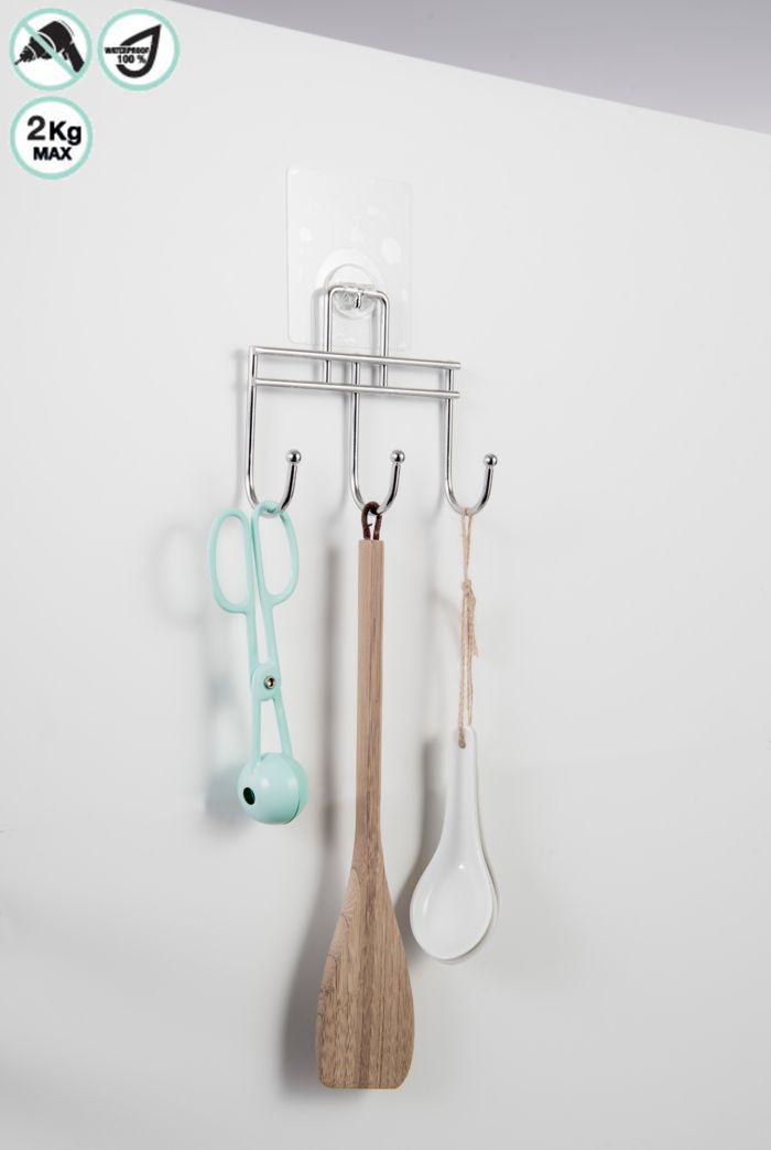 Crochet auto-adhésif triple repositionnable "Bestlock Magic" 2 Compactor