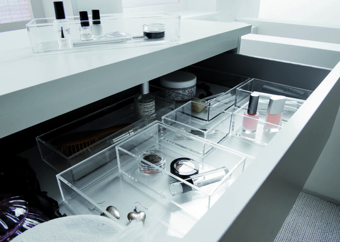 Lot de 3 boites de rangement maquillage empilables transparentes "Klar" 2 Compactor