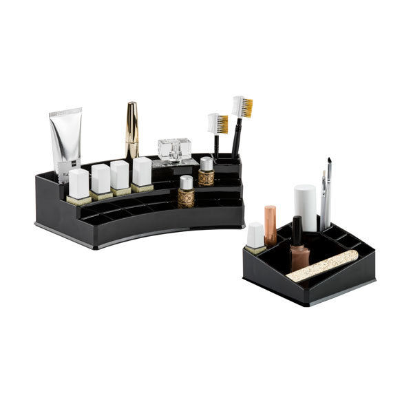 Lot de 2 rangements maquillage noir "Chloé" 1 Compactor