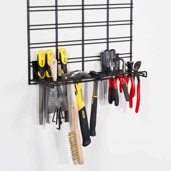 Étagère de rangement mural pour outils noire "Walltech"