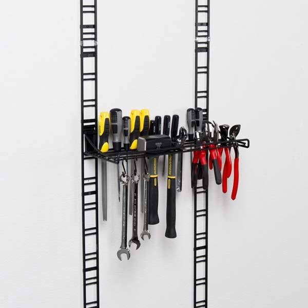 Étagère de rangement mural pour outils noire "Walltech"