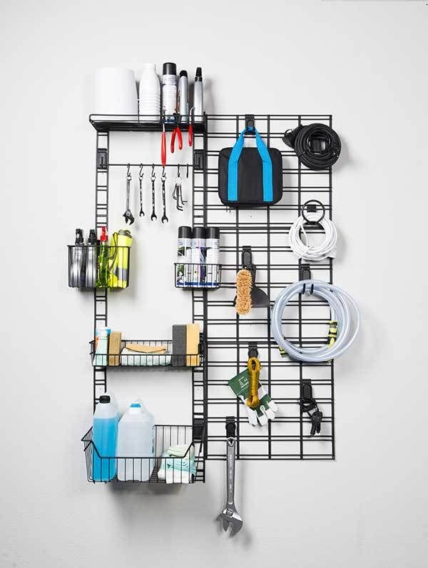 Étagère de rangement mural pour verres noire "Walltech"