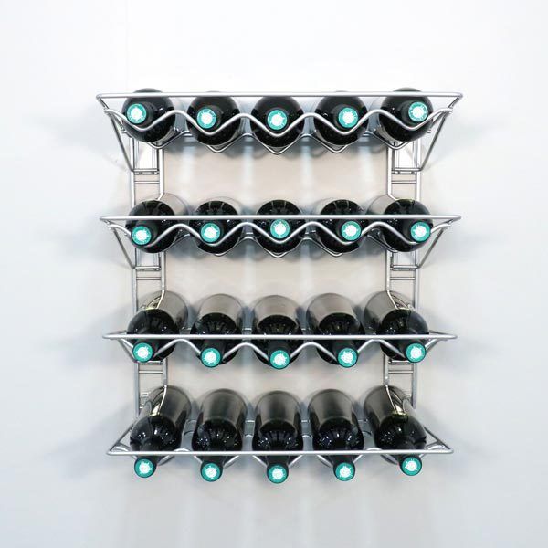 Étagère murale pour bouteilles argent "Walltech"