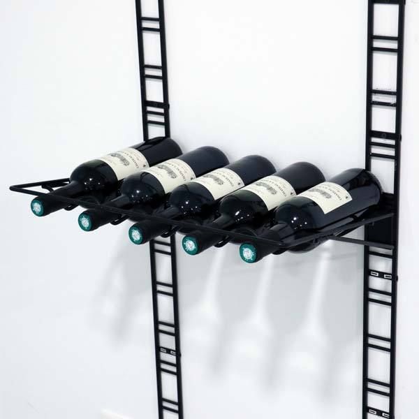 Étagère murale pour bouteilles noire "Walltech"