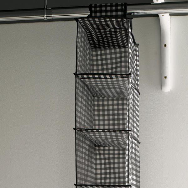 Étagère souple à suspendre 9 niveaux noire "Vichy"