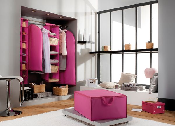 Étagère souple à suspendre 6 niveaux rose 2 Compactor