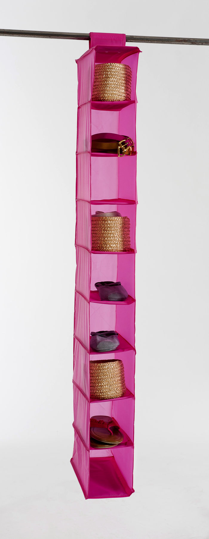 Étagère souple à suspendre 9 niveaux rose 2 Compactor