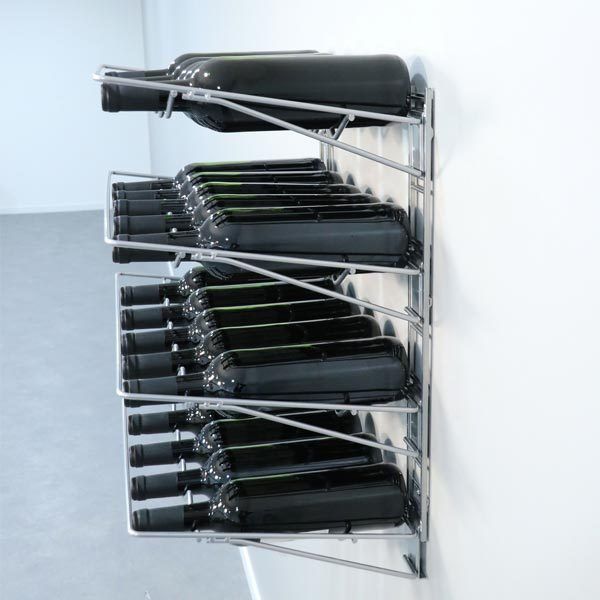 Étagères murales pour bouteilles argent 4 niveaux "Walltech"