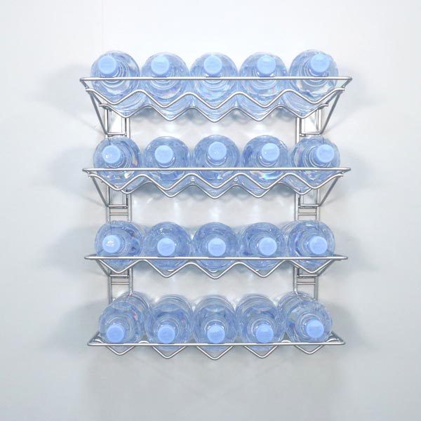 Étagères murales pour bouteilles argent 4 niveaux "Walltech"