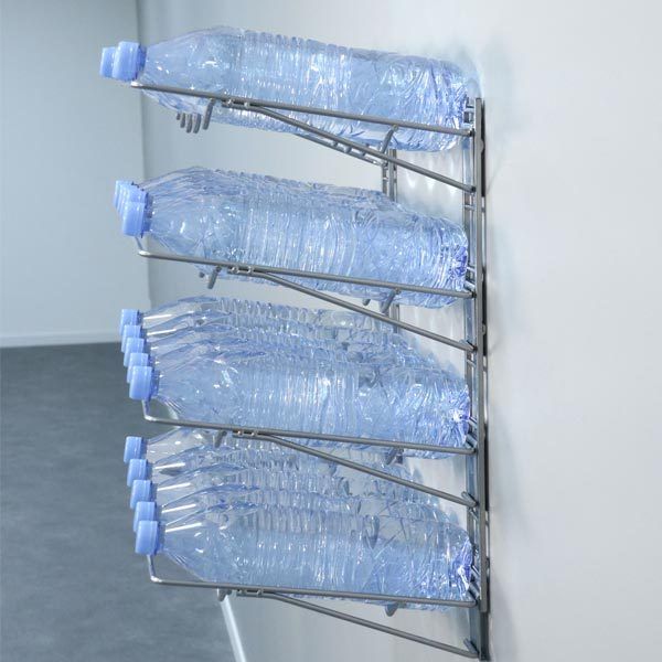 Étagères murales pour bouteilles argent 4 niveaux "Walltech"