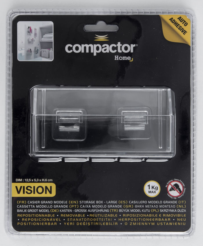 Grande boite de rangement murale auto-adhésive pour maquillage "Vision" 6 Compactor