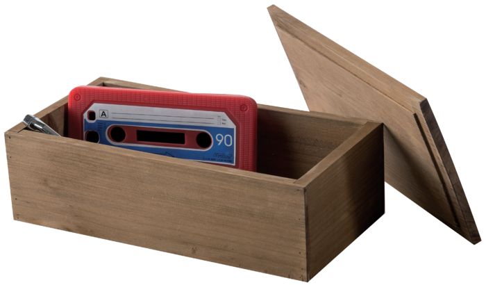 Grande boite de rangement rectangulaire à couvercle en bois "Vintage" 1 Compactor