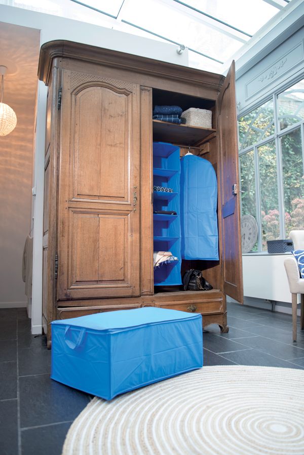 Housse courte pour vêtements bleu vif 2 Compactor