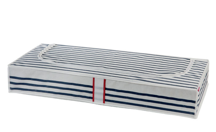 Housse de rangement dessous de lit bleue et blanche "Marinière" 1 Compactor