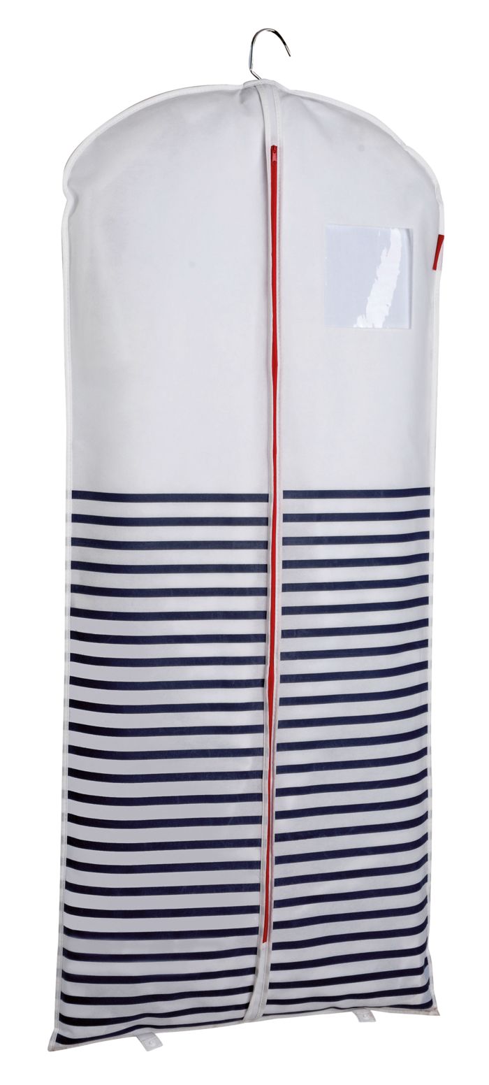 Housse longue pour vêtements bleue et blanche "Marinière" 1 Compactor