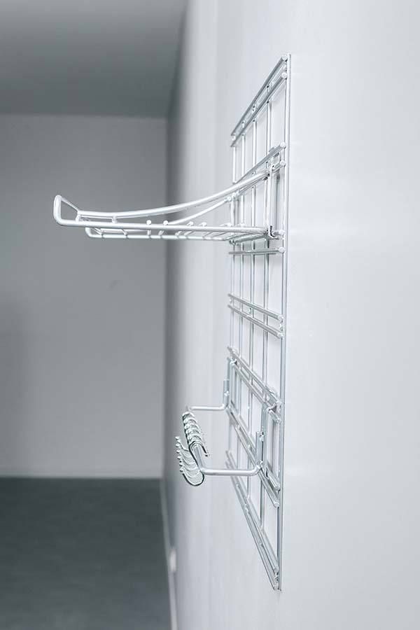 Kit de rangements muraux argent sur grille Walltech