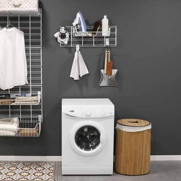 Kit de rangements muraux buanderie blancs petit modèle "Walltech"