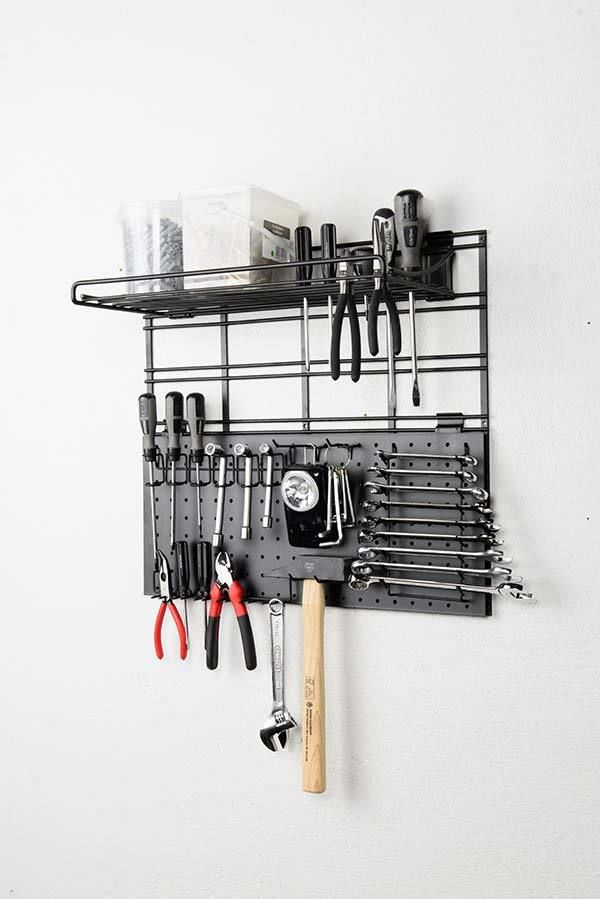 Kit de rangements muraux pour outils sur grille Walltech