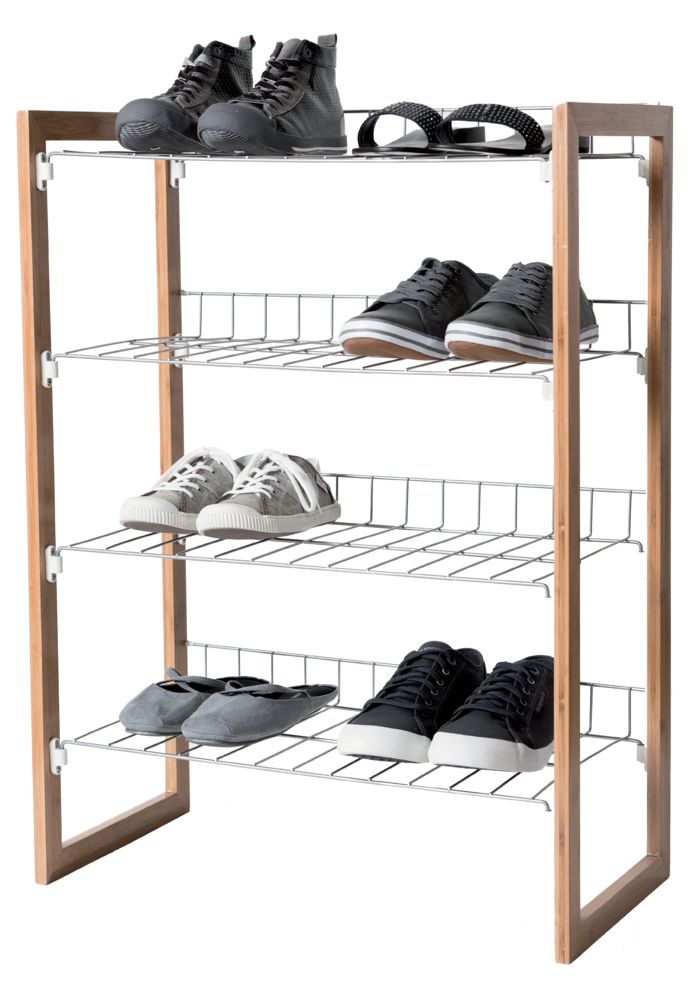 Étagère range-chaussures 4 niveaux en bois "Preppy" 1 Compactor