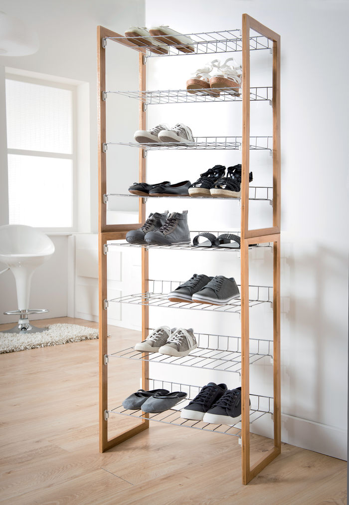 Étagère range-chaussures 4 niveaux en bois "Preppy" 4 Compactor